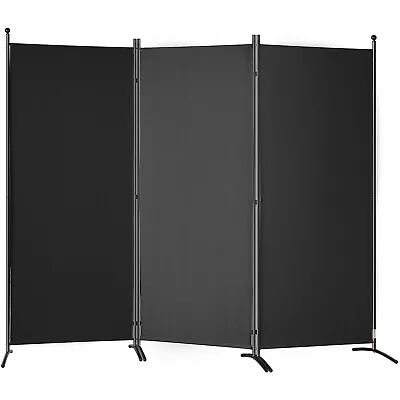 VEVOR 3 Panel Room Divider Stand Folding Privacy Screen 226 X 185cm Dark Black  • $85.99