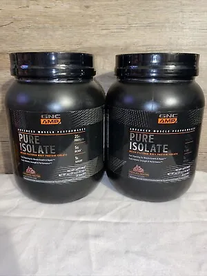 🔥2 TUBS🔥 GNC AMP Pure Isolate Whey Protein Chocolate Frosting 2.13 Lb 1/2024 • $89.95