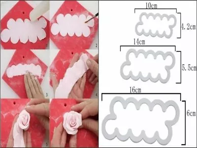 ROSE Flower Cake Mould Cutter Rose Petal 3D Tool Cupcake Mold Fondant  • £4.36