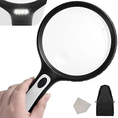 Large Magnifying Glass With Light 10x 20x Handheld Clear Magnifying Glass Wi... • $39.26