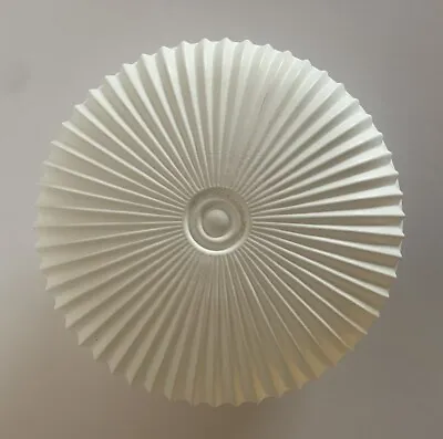 Vintage White Glass Ribbed Flush Mount Ceiling Light Replacement Shade • $17.49