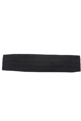 $76.01 • Buy Domenico Vacca Mens Pleated Adjustable Cummerbund Navy Blue Silk Size Large