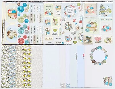 Kanban 'Cosy Crafting' 18 Piece Kit - Die-cut Toppers Card & Inserts (808) • £6.45