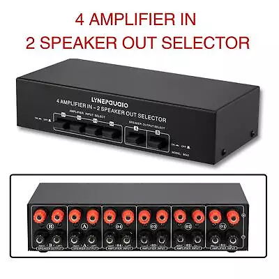 4 Input 2 Output Speaker Selector Switch Splitter Sound Switcher Speaker Switch • £78.77