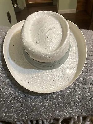 Vintage PANAMA JACK Safari Gold Hat White Paper  Made In USA Vented Cool Light • $10.99