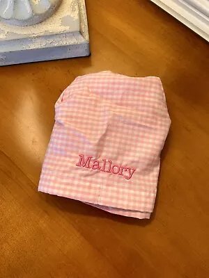 Pottery Barn Kids Gingham Pink Mini Easter Basket Liner Mono “Mallory” NWOT • $15.29