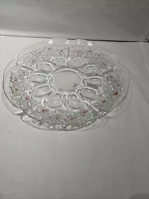 WALTHER GLAS MikaSa  Firmer Platter GLASS PINK FLOWERS IN ORIGINAL BOX • $31.98