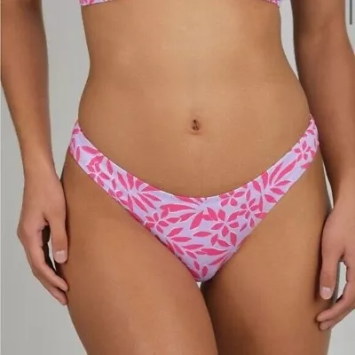 NWT Lively Women's Pink The Swim Floral Cheeky Retro Bottom Size Medium • $24.99