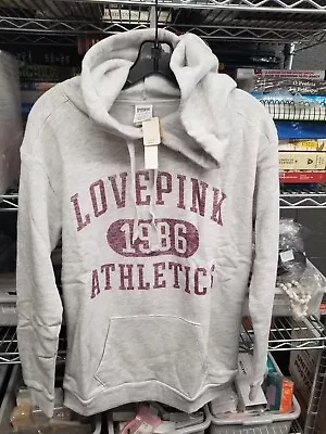 Victoria's Secret PINK Fleece Pullover Campus Hoodie Sz XS - Heather Grey • $34.99