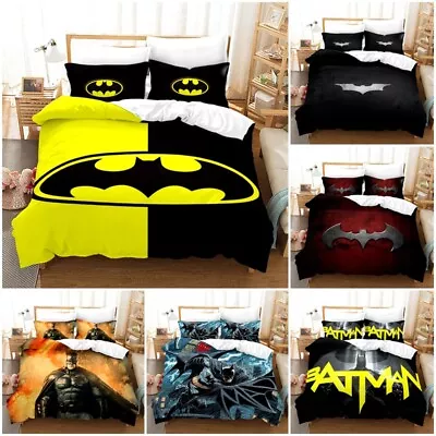 $33.99 • Buy Batman Superhero Quilt/Duvet/Doona Cover Bed Set+Pillowcase Single Double Queen
