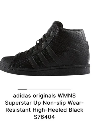 $50 • Buy ADIDAS Superstar Up Triple Black Wedge Sneakers US 9 EUR 41 .3 - Hidden Heel