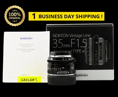 New Voigtlander NOKTON Vintage Line 35mm F1.5 Type II BLACK VM Mount For Leica M • $773.09