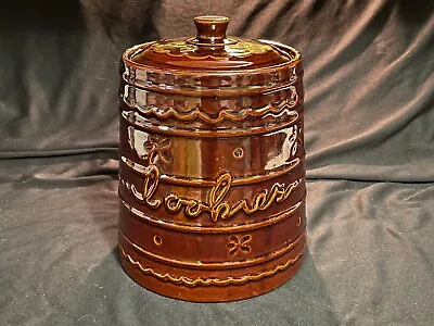 Vintage Marcrest Stoneware Daisy Dot Cookie Jar LARGE Made In USA 9 1/2  Tall • $25