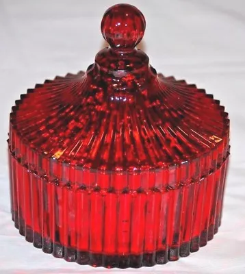 Red Mercury Glass Trinket Jar W/LED Light Strand By Kringle Express • $19.99