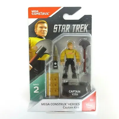 Mega Construx Heroes Captain Kirk Poseable Mini Figure From STAR TREK Stand • $12