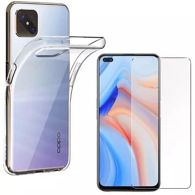 For OPPO RENO 4Z CLEAR CASE + TEMPERED GLASS SCREEN PROTECTOR SHOCKPROOF COVER • $9.69