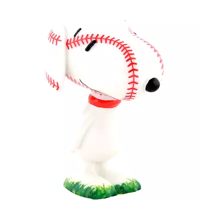 ✿ New DEPARTMENT DEPT 56 Porcelain Figurine PEANUTS SNOOPY Dog Statue BASEBALL • $19