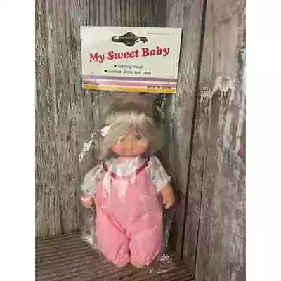 Vintage 70s 80s My Sweet Baby Blonde Feathered Hair Jointed Baby Doll • $9.95