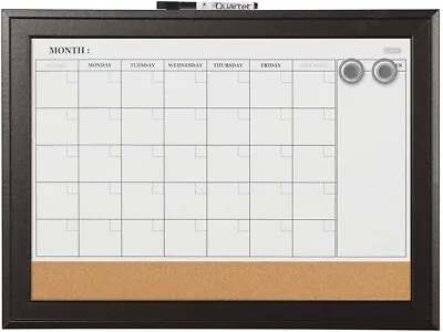 Quartet Combination Magnetic Whiteboard Calendar & Corkboard 17  X 23  • $24.98