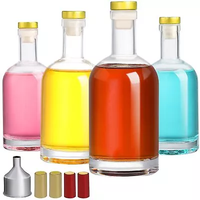 4 Pack Clear Glass Bottles 12oz Glass Bottles With Lids Premium Clear Glass... • $23.94