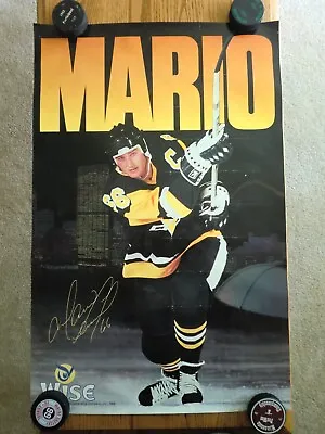 Vintage 1988 WISE MARIO LEMIEUX PITTSBURGH PENGUINS 22  X 34  POSTER Hockey NHL • $9.99