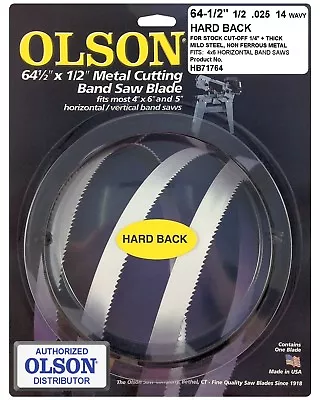 Olson Hard Back Metal Cutting Band Saw Blade 64-1/2  Inch X 1/2  14TPI USA • $15.99