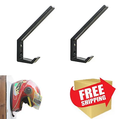 2× Motorcycle Helmet Holder Jacket Hanger Motorbike Wall Mount Display Rack • $5.50