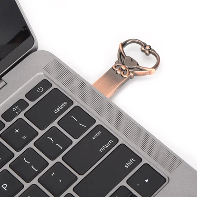 Flash Drive Metal Retro HeartShaped Uncovered 2.0 USB Thumb Memory Stick Fo HB0 • $14.53
