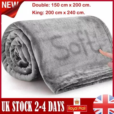 £9.99 • Buy Luxury Blanket Large Warm Faux Fur Fleece Throw Over Bed Travel Double King Size