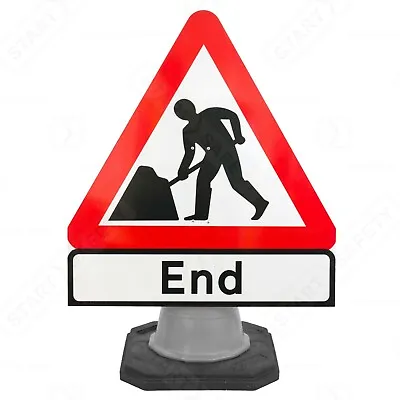 Reflective Men At Work With End Sup Plate Cone Sign 750mm - Chapter 8 3mm • £46.99