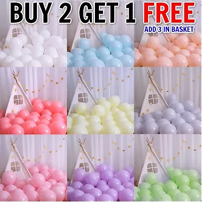 5'' 10'' 12'' Macaron Pastel Latex Balloons Candy Helium Baby Shower Party Decor • £4.89