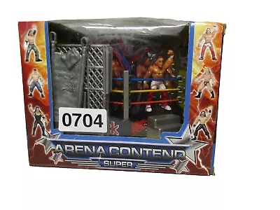 Super Arena Contend Bootleg Miniature Wrestling Ring And Action Figures Toy 704 • $15.33