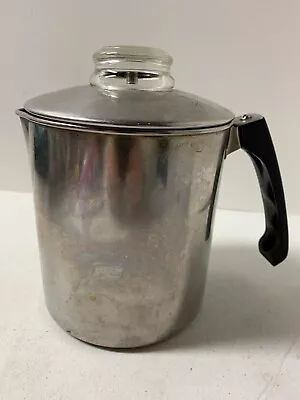 VTG LEWIS Coffee Pot Percolator Stove Top Camping Stainless Steel 4-6 Cup.As Is • $9.99