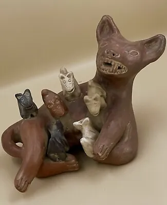Aztec Puppies Xoloitzcuintli Mexican Folk  Dog Statue Handmade Mexican Culture • $90