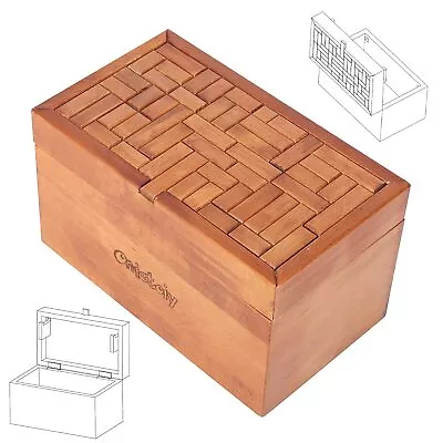 Onietoiy Big 32 Steps Wooden Secret Puzzle Box Toys Beech Wood Money Holder H • $44.04