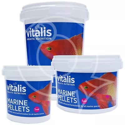 Vitalis Marine Pellets XS 60g 120g 300g Fish Food Natural Sinking Aquarium Tank • £14.99