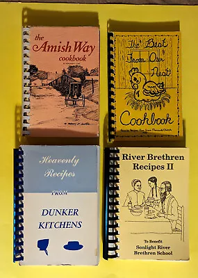 Four Pennsylvania Dutch Cook Books. Amish Mennonite Dunker River Brethren • $25