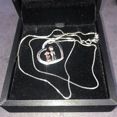 STERLING SILVER .925 Lot Necklace Pendant A18 MUATOGIML I Love You Heart Dog Mom • $10.20