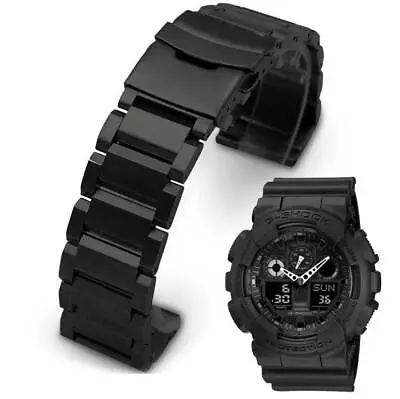 Black Metal Steel Replacement Band Fits Casio G-Shock Watch GA100 GA-100 #5002 • $24.95