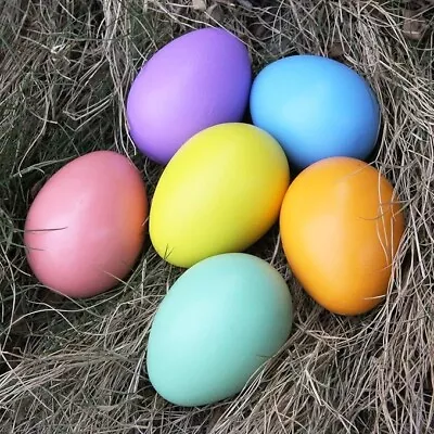 Multicolor Wooden Eggs Set Of 6 • $13