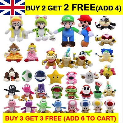 💖 Super Mario Bros Plush Toy Koopa Teddys Soft Stuffed Figure Toy Birthday Gift • £6.14
