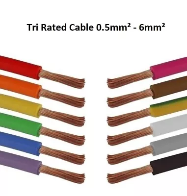 0.5mm² - 6mm² Tri Rated Cable Price Per Metre Electrical Automotive Wire Loom • £3.07