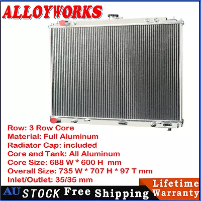 3ROW RADIATOR Fit NISSAN NAVARA D40 PATHFINDER R51 YD25 TURBO DIESEL 05-12 AT.MT • $279