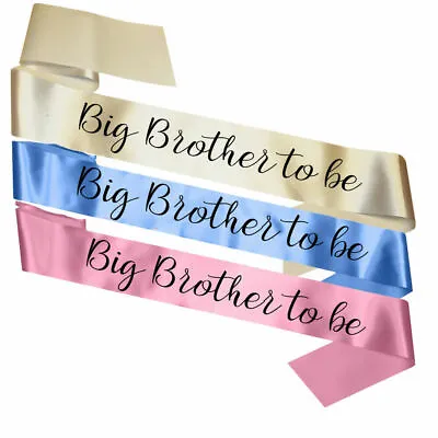 New Big Brother To Be Childrens Baby Shower Sash Party Accessory Gift Decoration • £4.95