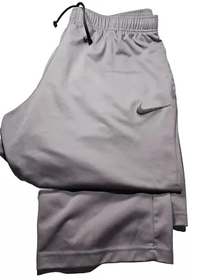 NIKE DRIFIT-Lite Gray Jersey Knit Poly Mens All Seasons Warm.Up Pants-(3.XL) • $9.95