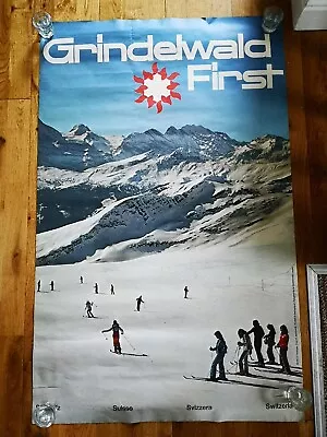 Switzerland Grindelwald First Original 70s Vintage Tourism Poster 102x64cm • £55