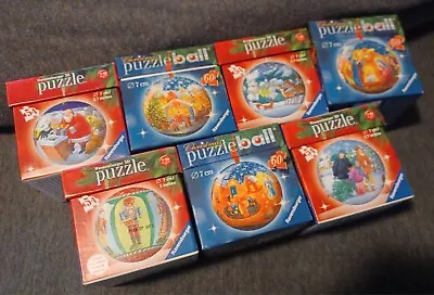 Lot Of 7 Ravensburger 3D Puzzle Ornament Balls 60 Pieces 3”  • $24.95