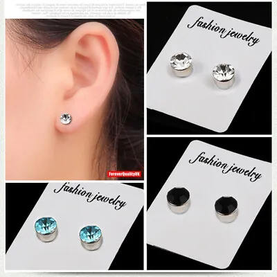 1 Pair Unisex Non-Piercing Magnetic Ear Stud Fake Earrings Men Women • £2.49