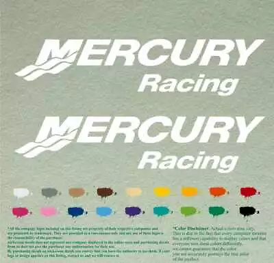 Mercury Racing Set  Pair Of Boat Outboard Decals Vinyl Stickers Motor Lot Of 2 • $24.99