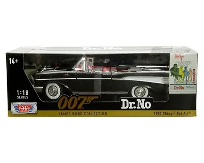 1/18 MotorMax James Bond DR. NO 1957 Chevrolet Bel Air Convertible Black 79831 • $42.95